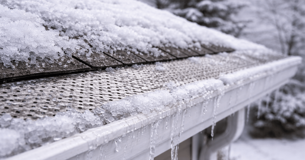 ice accumulating on gutters and gutter guards